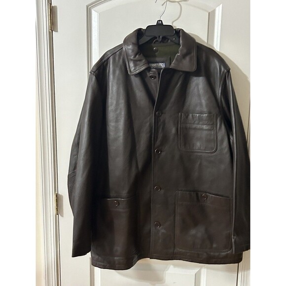 Structure Men’s Size XL Vintage Brown Leather Coat Jacket Lining Insert - Picture 3 of 16